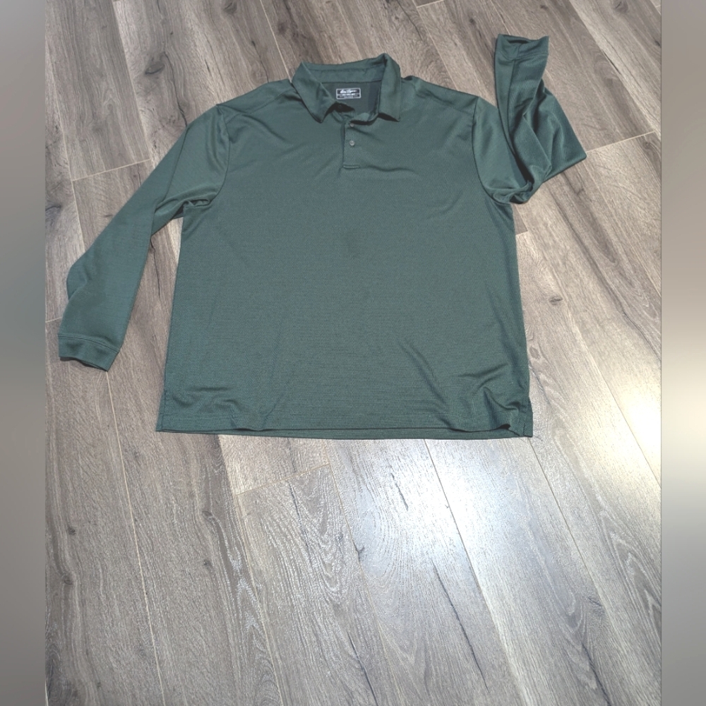 Ben Hogan Men's 2XL long sleeve shirt. Green Polyester. GUC.